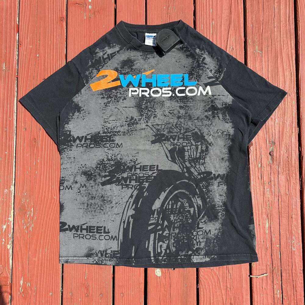 Vintage Y2K Gildan 2WheelPros.com Motorcycle Graphic T-Shirt Size Large